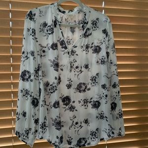 Black Floral Blouse